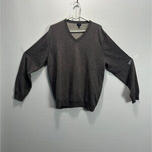 J.Crew Grey V Neck Pullover‎ Sweater Sz XL